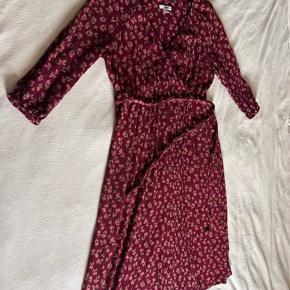 Sonoma Burgundy Floral Maxi Dress maternity